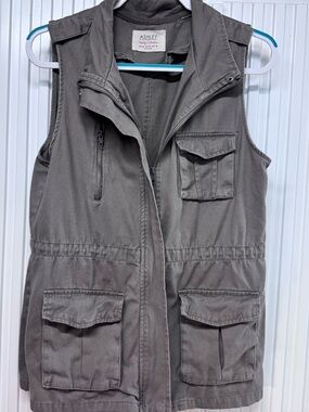 Ashley By 26 International Utility Vest Womens Medium Taupe Layers